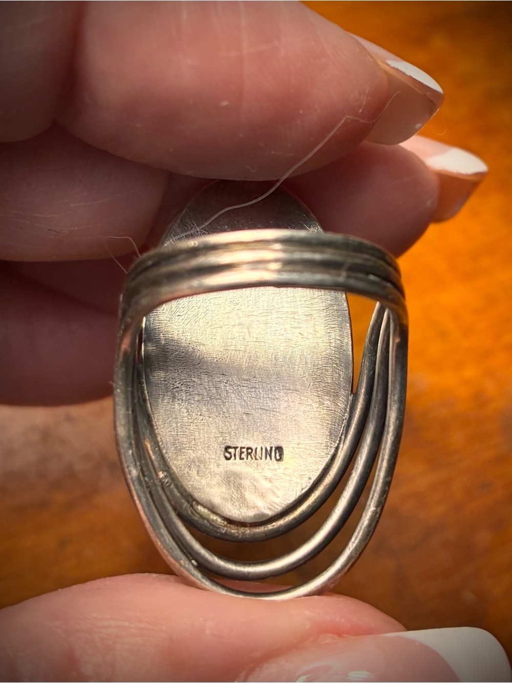 Sterling-Style Yellow Jasper Oval Statement Ring size 5-1/2 - Picture 3 of 4